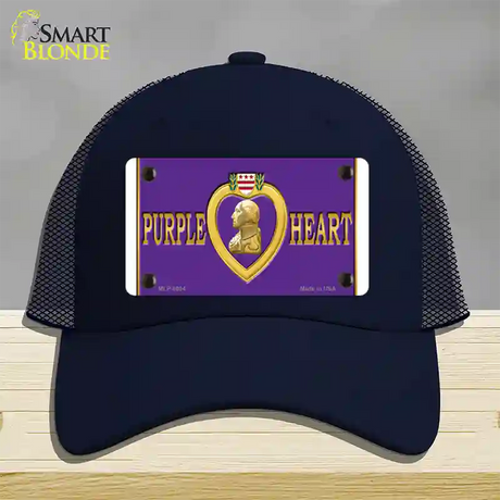 Purple Heart Novelty License Plate Hat Mesh / Navy