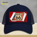 Route 66 Scroll Novelty License Plate Hat Mesh / Navy