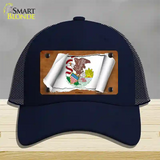 Illinois Flag Scroll Novelty License Plate Hat Mesh / Navy