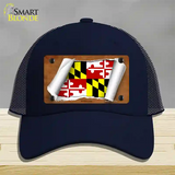 Maryland Flag Scroll Novelty License Plate Hat Mesh / Navy