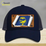 Oregon Flag Scroll Novelty License Plate Hat Mesh / Navy