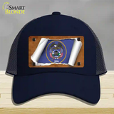 Utah Flag Scroll Novelty License Plate Hat Mesh / Navy