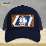 Virginia Flag Scroll Novelty License Plate Hat Mesh / Navy