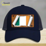 Ireland Flag Scroll Novelty License Plate Hat Mesh / Navy