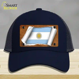 Argentina Flag Scroll Novelty License Plate Hat Mesh / Navy