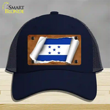 Honduras Flag Scroll Novelty License Plate Hat Mesh / Navy