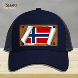 Norway Flag Scroll Novelty License Plate Hat Mesh / Navy