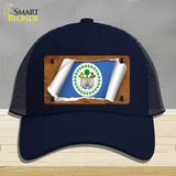 Belize Flag Scroll Novelty License Plate Hat Mesh / Navy