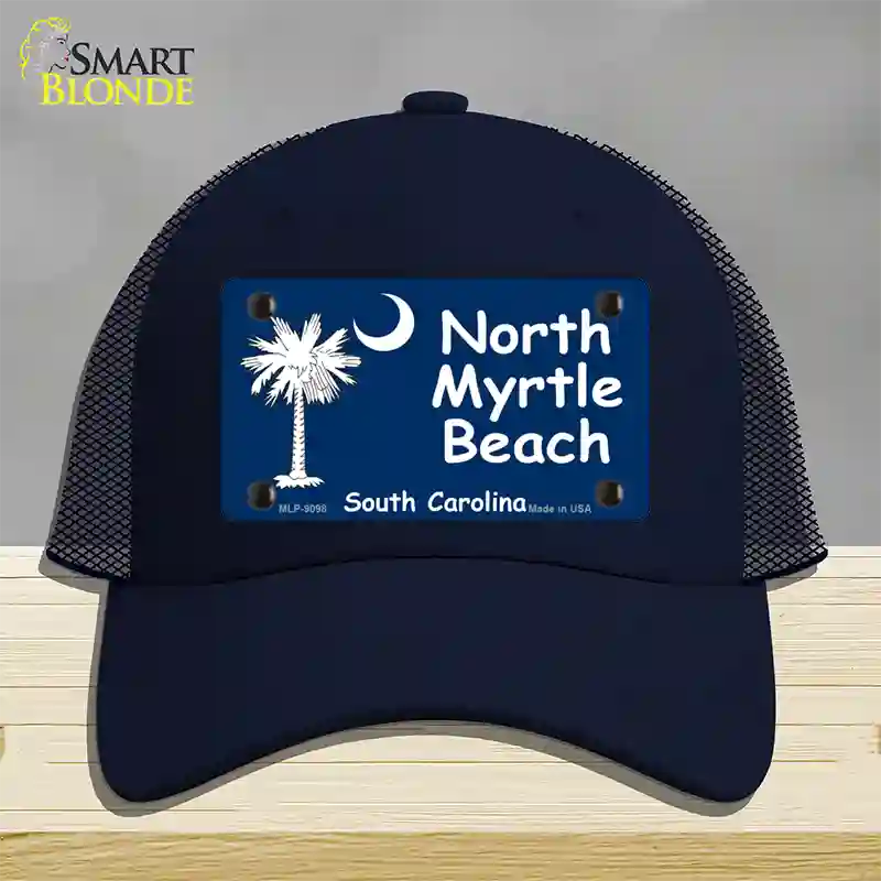 North Myrtle Beach Flag Novelty License Plate Hat Mesh / Navy