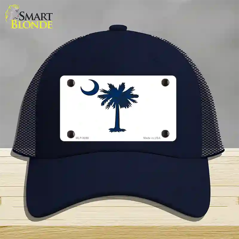 South Carolina White State Flag Novelty License Plate Hat Mesh / Navy