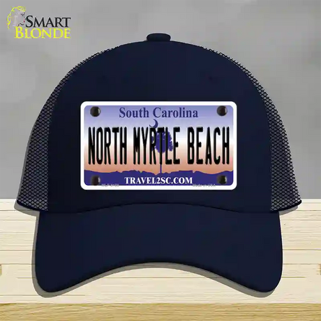 North Myrtle Beach South Carolina Novelty License Plate Hat Mesh / Navy