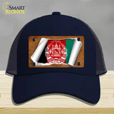 Afghanistan Flag Scroll Novelty License Plate Hat Mesh / Navy