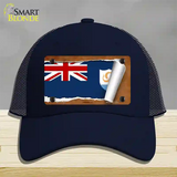 Anguilla Flag Scroll Novelty License Plate Hat Mesh / Navy