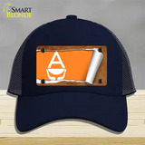 Antarctica Flag Scroll Novelty License Plate Hat Mesh / Navy