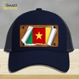 Cameroon Flag Scroll Novelty License Plate Hat Mesh / Navy