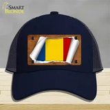 Chad Flag Scroll Novelty License Plate Hat Mesh / Navy