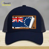 Cook Island Flag Scroll Novelty License Plate Hat Mesh / Navy