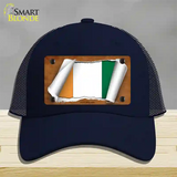 Cote DIvoire Flag Scroll Novelty License Plate Hat Mesh / Navy