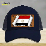 Egypt Flag Scroll Novelty License Plate Hat Mesh / Navy