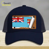 Fiji Flag Scroll Novelty License Plate Hat Mesh / Navy