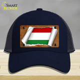 Hungary Flag Scroll Novelty License Plate Hat Mesh / Navy