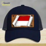 Indonesia Flag Scroll Novelty License Plate Hat Mesh / Navy