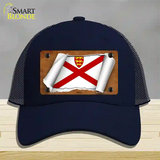 Jersey Flag Scroll Novelty License Plate Hat Mesh / Navy