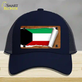 Kuwait Flag Scroll Novelty License Plate Hat Mesh / Navy