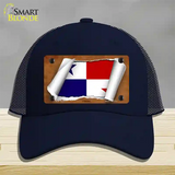 Panama Flag Scroll Novelty License Plate Hat Mesh / Navy