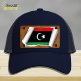 Libya Flag Scroll Novelty License Plate Hat Mesh / Navy