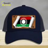 Malawi Flag Scroll Novelty License Plate Hat Mesh / Navy