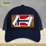 Norway-NS Flag Scroll Novelty License Plate Hat Mesh / Navy