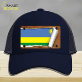 Rwanda Flag Scroll Novelty License Plate Hat Mesh / Navy