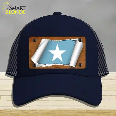 Somalia Flag Scroll Novelty License Plate Hat Mesh / Navy