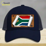 South Africa Flag Scroll Novelty License Plate Hat Mesh / Navy