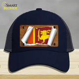 Sri Lanka Flag Scroll Novelty License Plate Hat Mesh / Navy