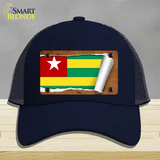 Togo Flag Scroll Novelty License Plate Hat Mesh / Navy