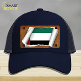 United Arab Emirates Flag Scroll Novelty License Plate Hat Mesh / Navy