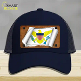 Virgin Islands US Flag Scroll Novelty License Plate Hat Mesh / Navy