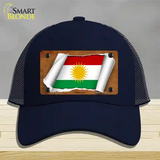 Kurdistan Flag Scroll Novelty License Plate Hat Mesh / Navy