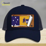 Australian Capital Flag Scroll Novelty License Plate Hat Mesh / Navy