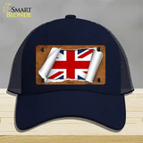 Britain Flag Scroll Novelty License Plate Hat Mesh / Navy