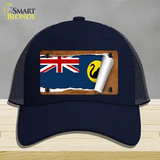 West Australia Flag Scroll Novelty License Plate Hat Mesh / Navy