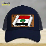 Oromia Ethiopia Flag Scroll Novelty License Plate Hat Mesh / Navy