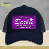 Barbie Never Play Novelty License Plate Hat Mesh / Navy