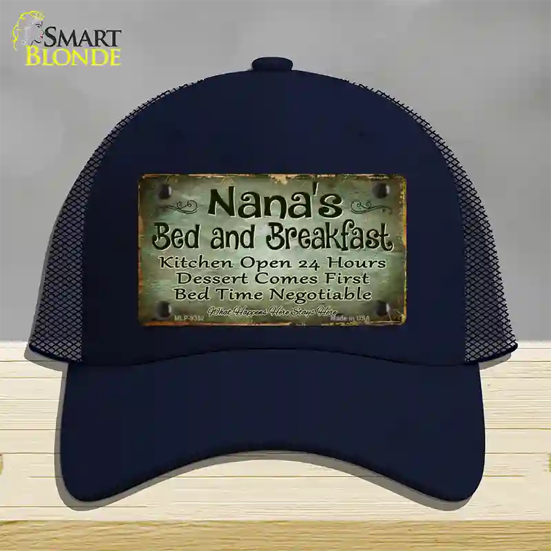 Nanas Bed And Breakfast Novelty License Plate Hat Mesh / Navy