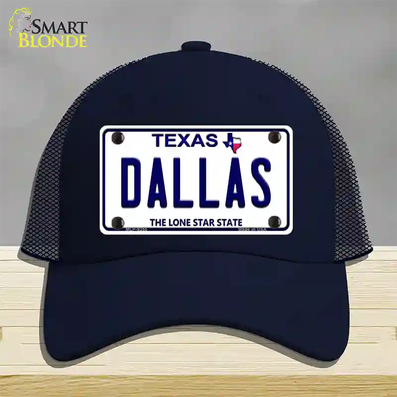 Dallas Texas Novelty License Plate Hat Mesh / Navy