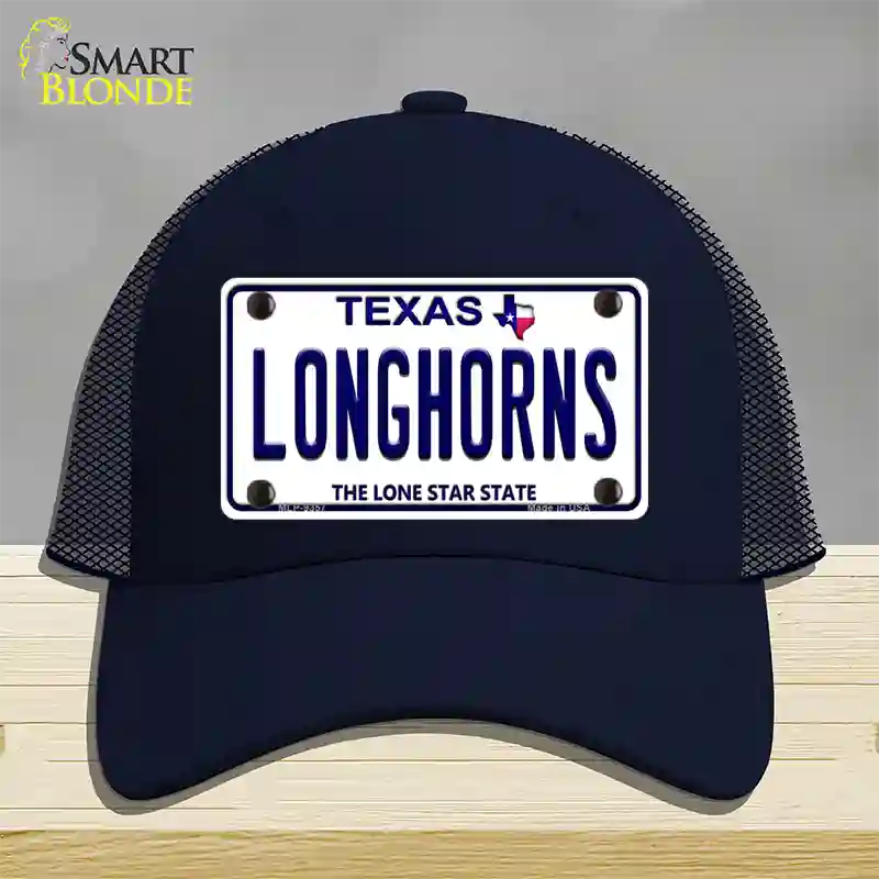 Longhorn Texas Novelty License Plate Hat Mesh / Navy