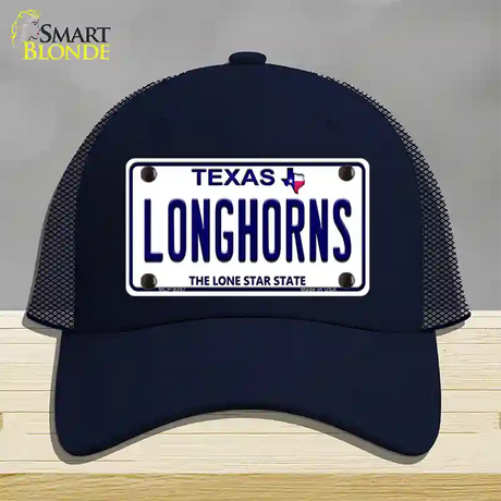 Longhorn Texas Novelty License Plate Hat Mesh / Navy