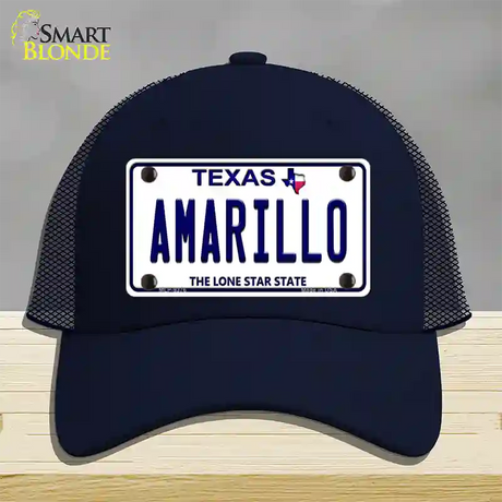 Amarillo Texas Novelty License Plate Hat Mesh / Navy